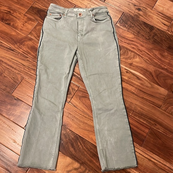 VINEYARD VINES HIGH RISE Kick Flare Sea Moss Green With Navy Stripe, sz 31, EUC - Picture 6 of 10